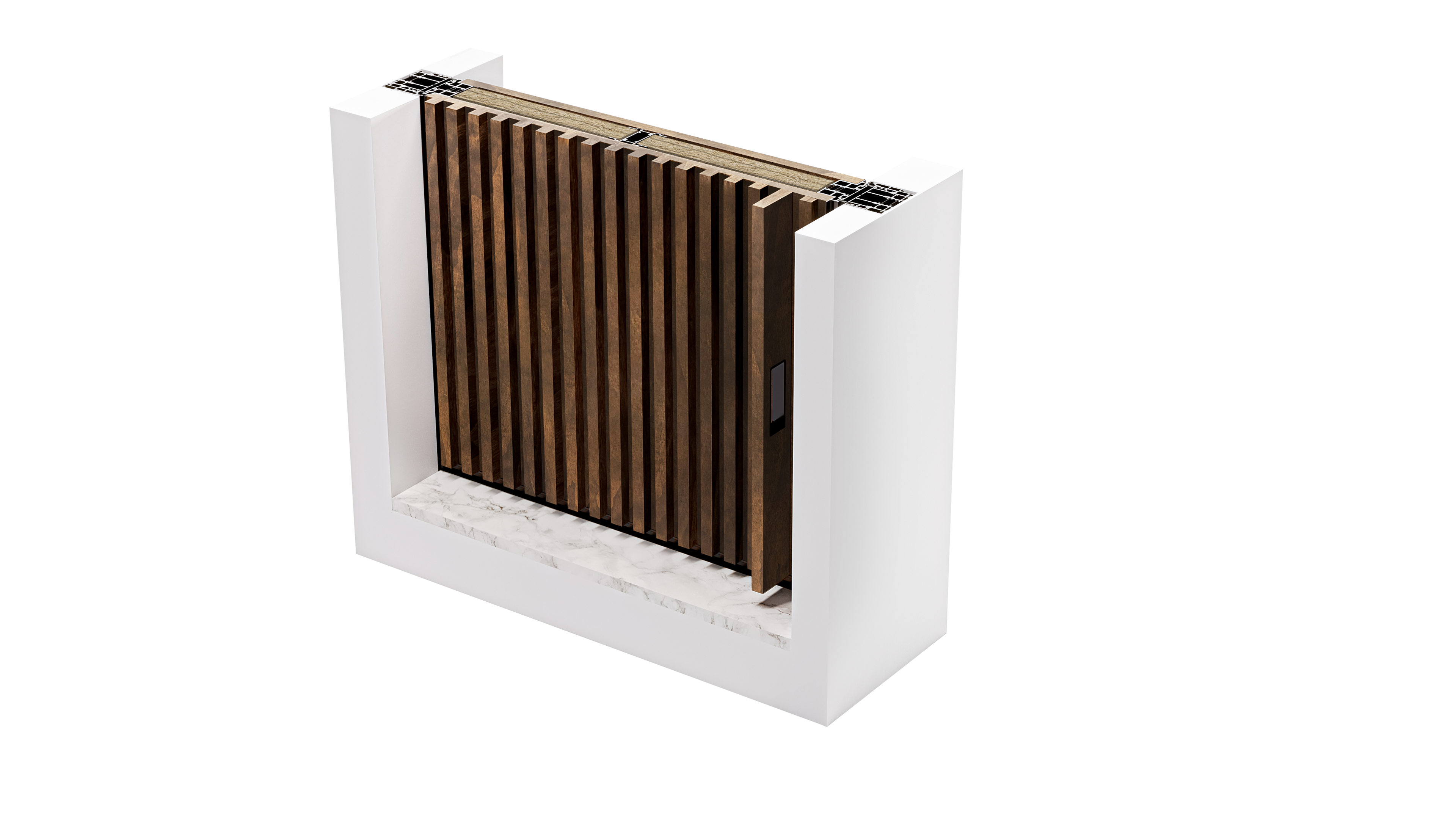 HYPIWOOD - Slatted + Smooth panels - 1 Handle - Closed - Color B