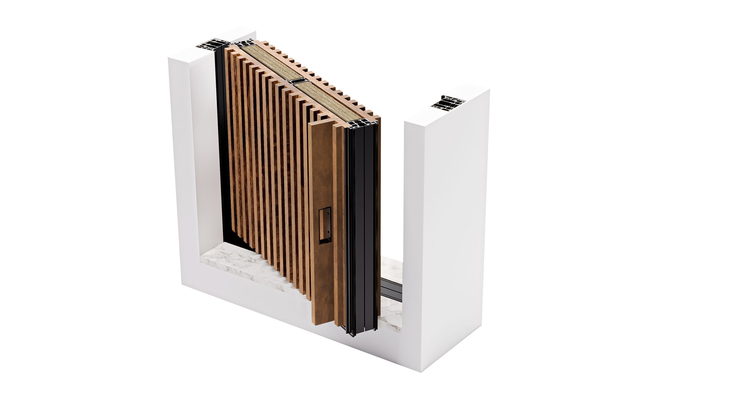 HYPIWOOD - Slatted panels - 1 Handle - Open - Color B