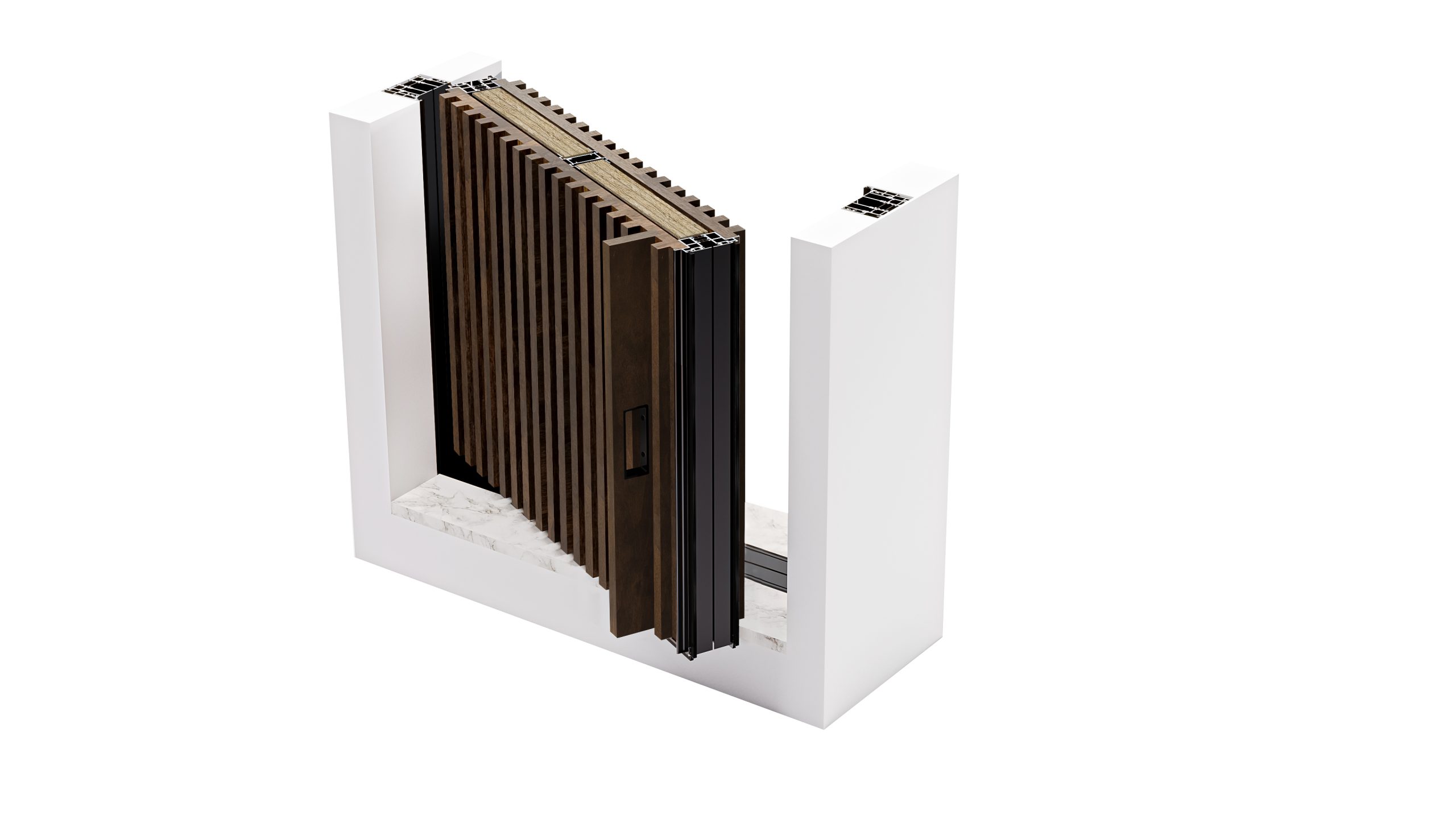 HYPIWOOD - Slatted panels - 1 Handle - Open - Color C
