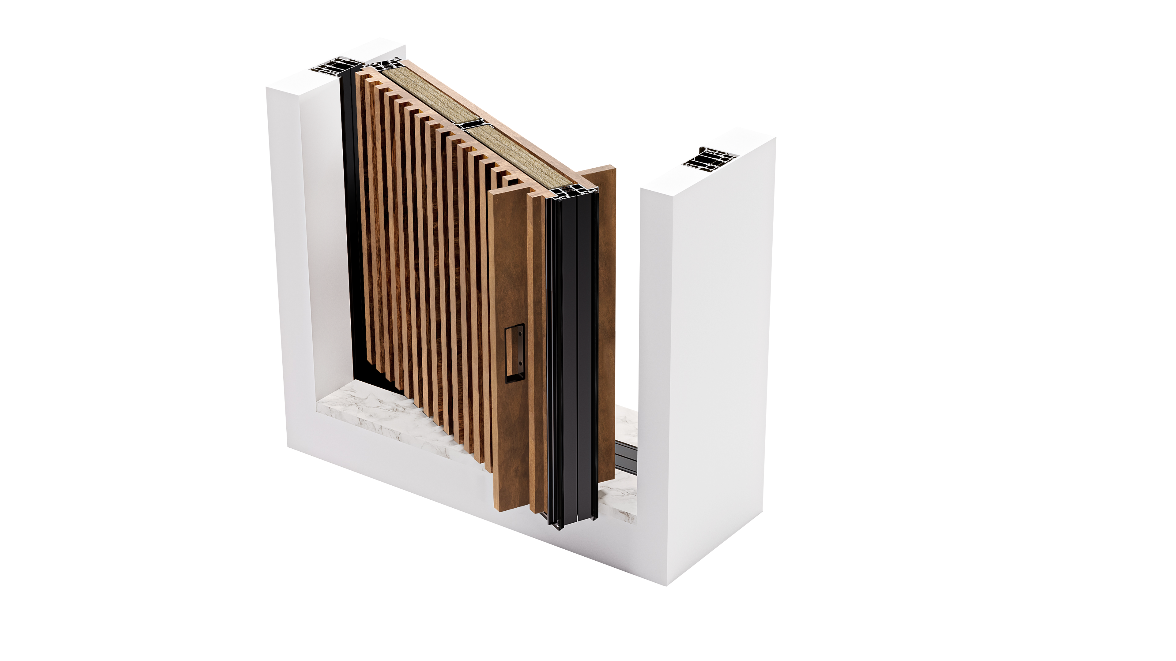 HYPIWOOD - Slatted panels - 2 Handle - Open - Color A