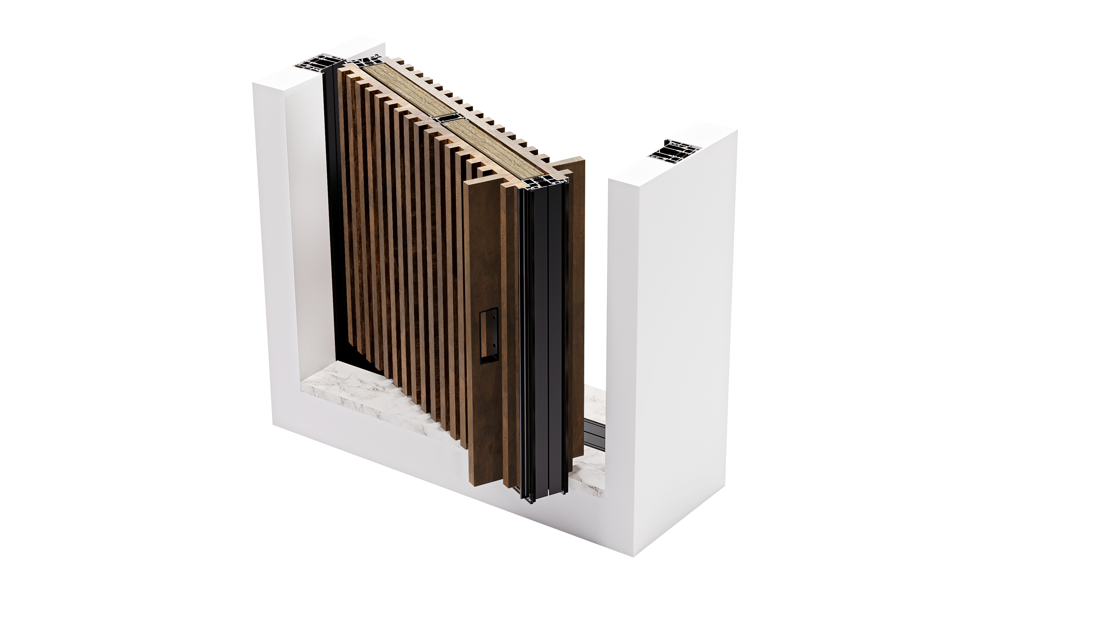 HYPIWOOD - Slatted panels - 2 Handle - Open - Color B