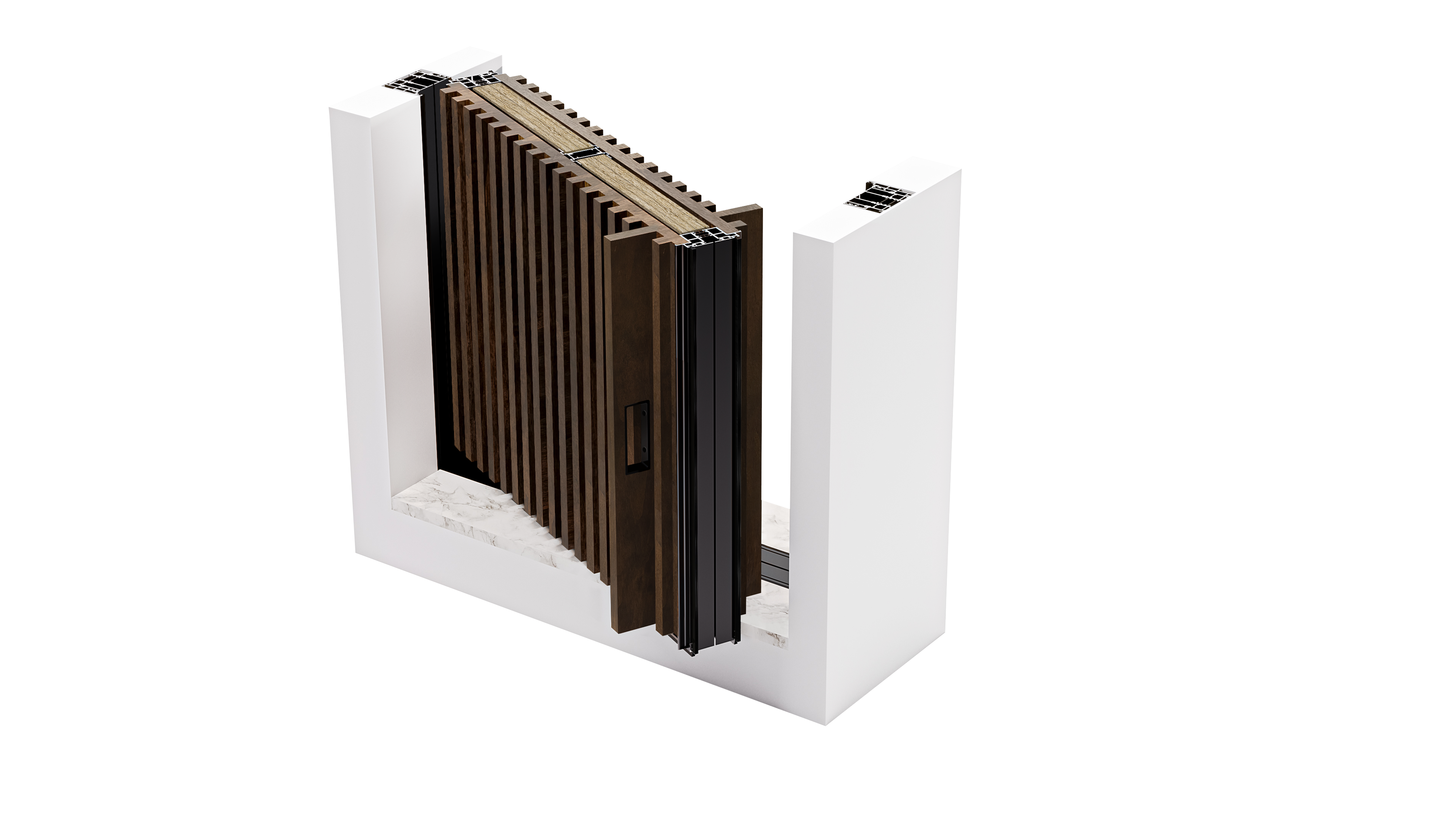 HYPIWOOD - Slatted panels - 2 Handles - Open - Color C