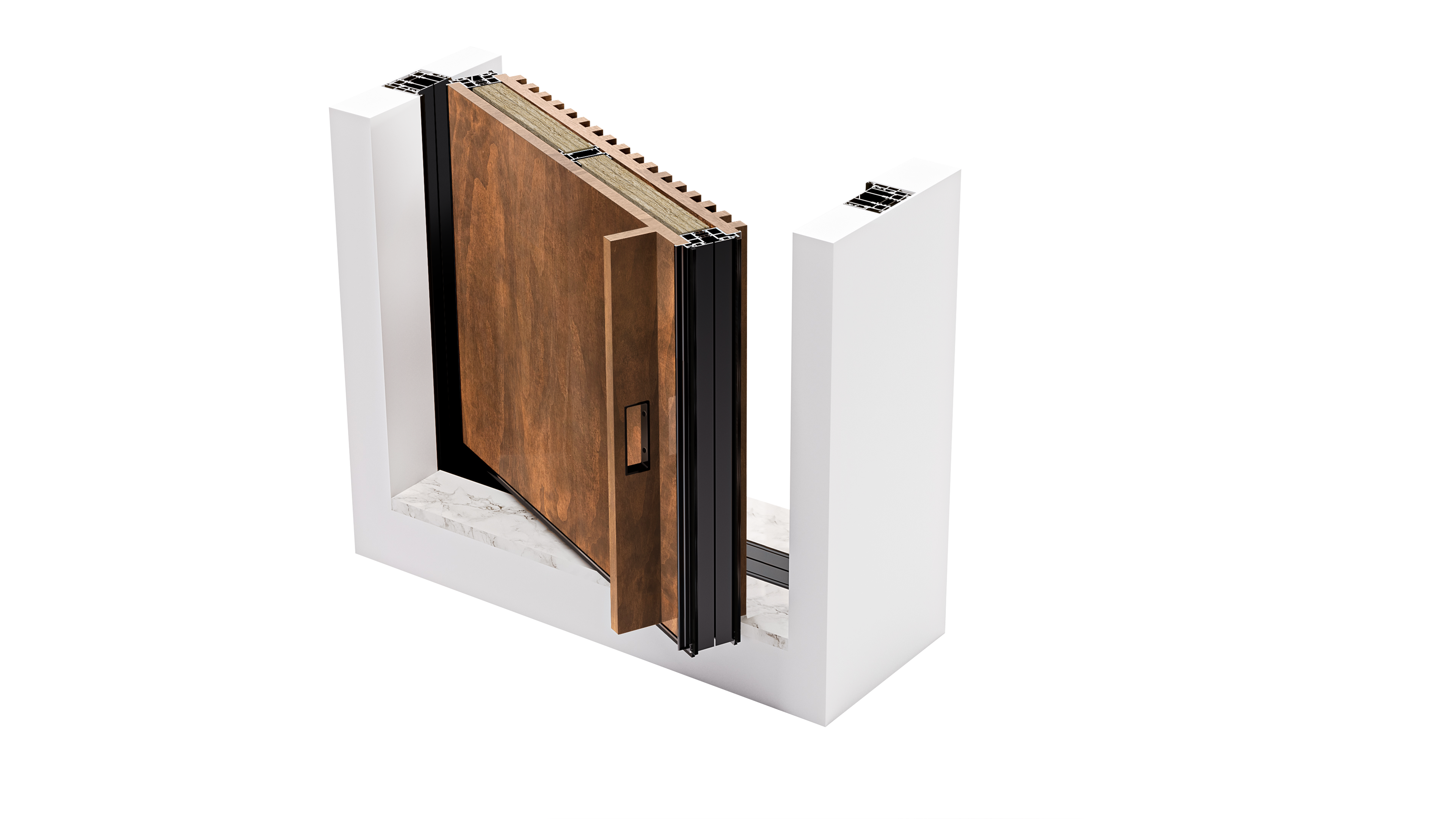 HYPIWOOD - Smooth + Slatted panels - 1 Handle - Open - Color A