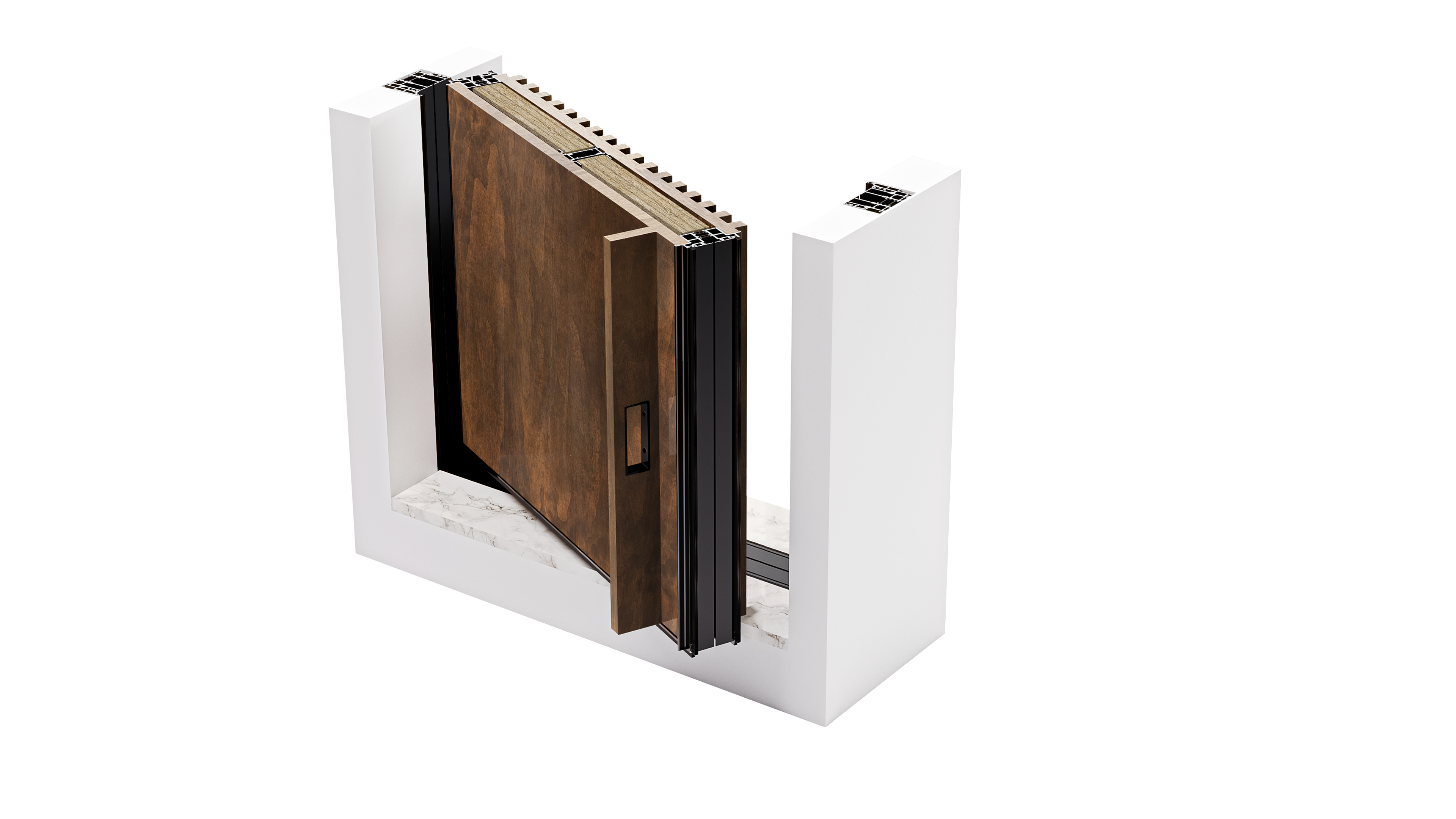 HYPIWOOD - Smooth + Slatted panels - 1 Handle - Open - Color B