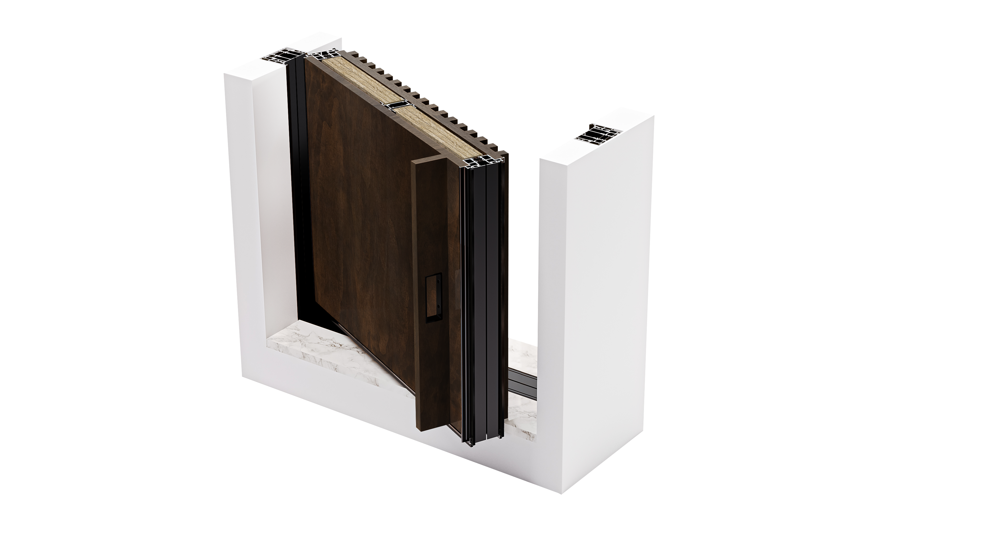 HYPIWOOD - Smooth + Slatted panels - 1 Handle - Open - Color C