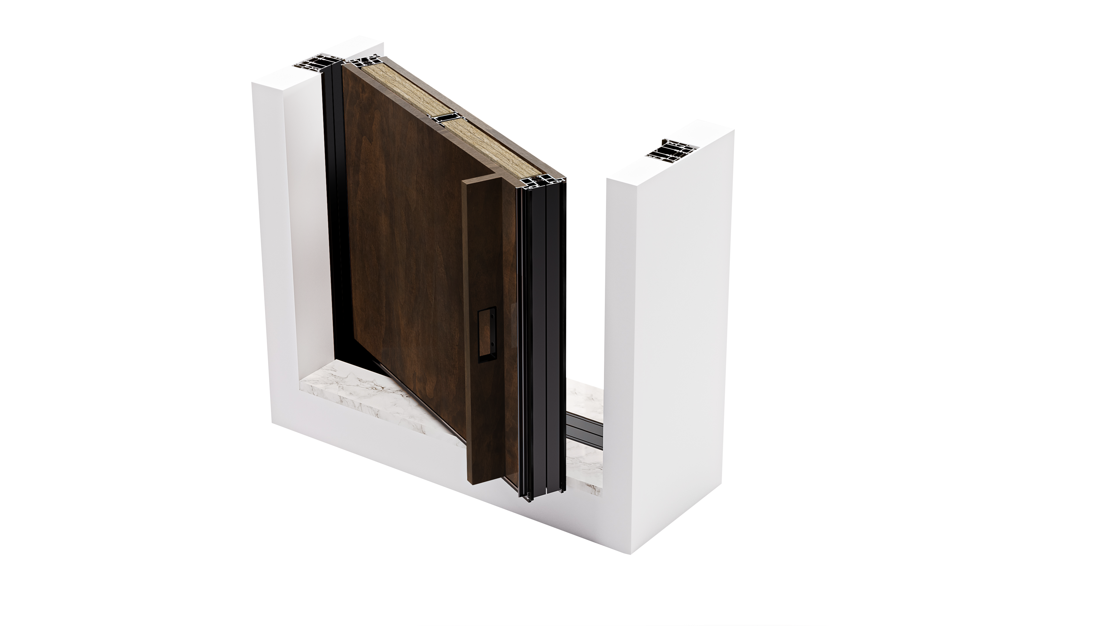 HYPIWOOD - Smooth panels - 1 Handle - Open - Color C