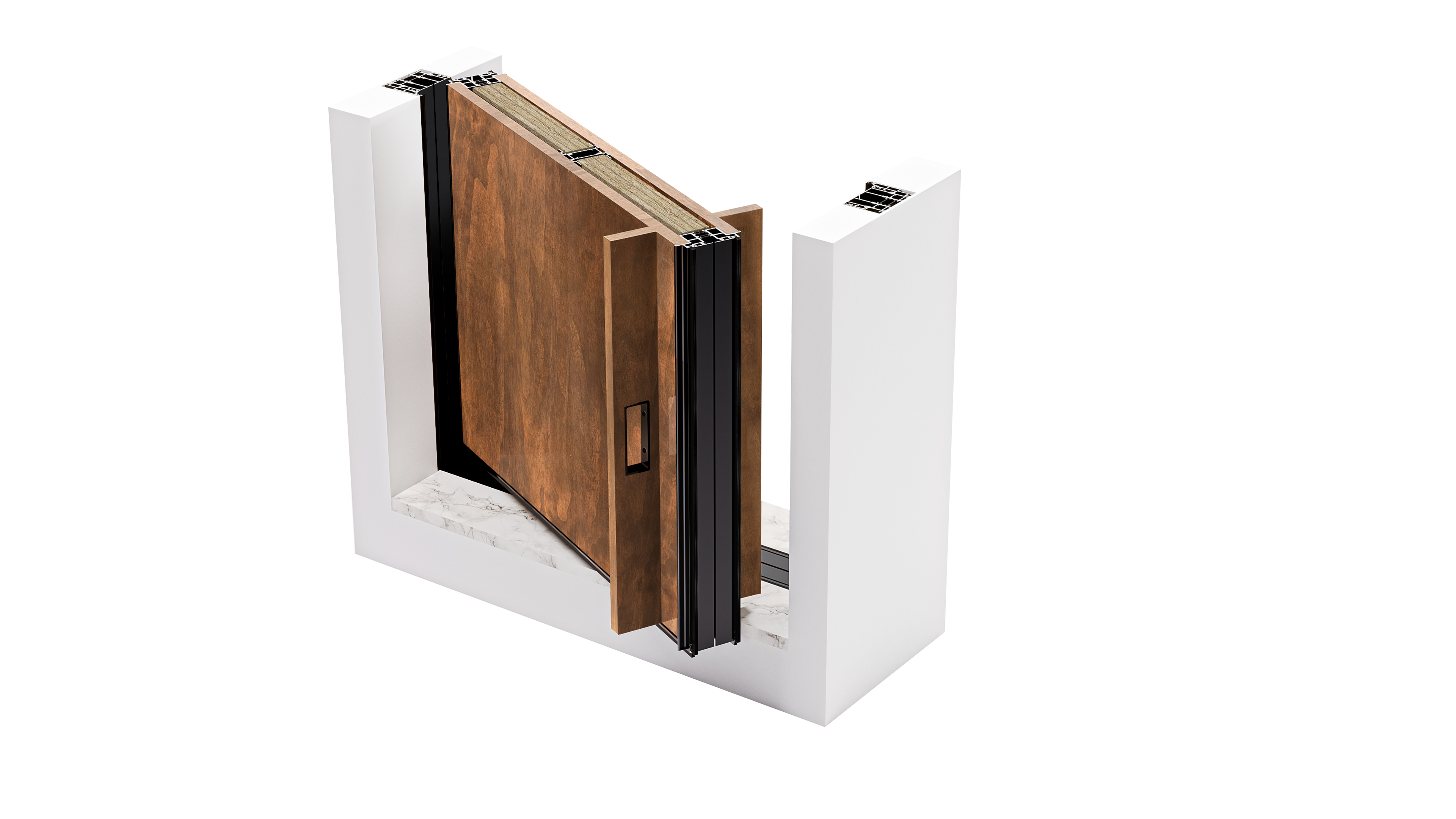 HYPIWOOD - Smooth panels - 2 Handles - Open - Color A