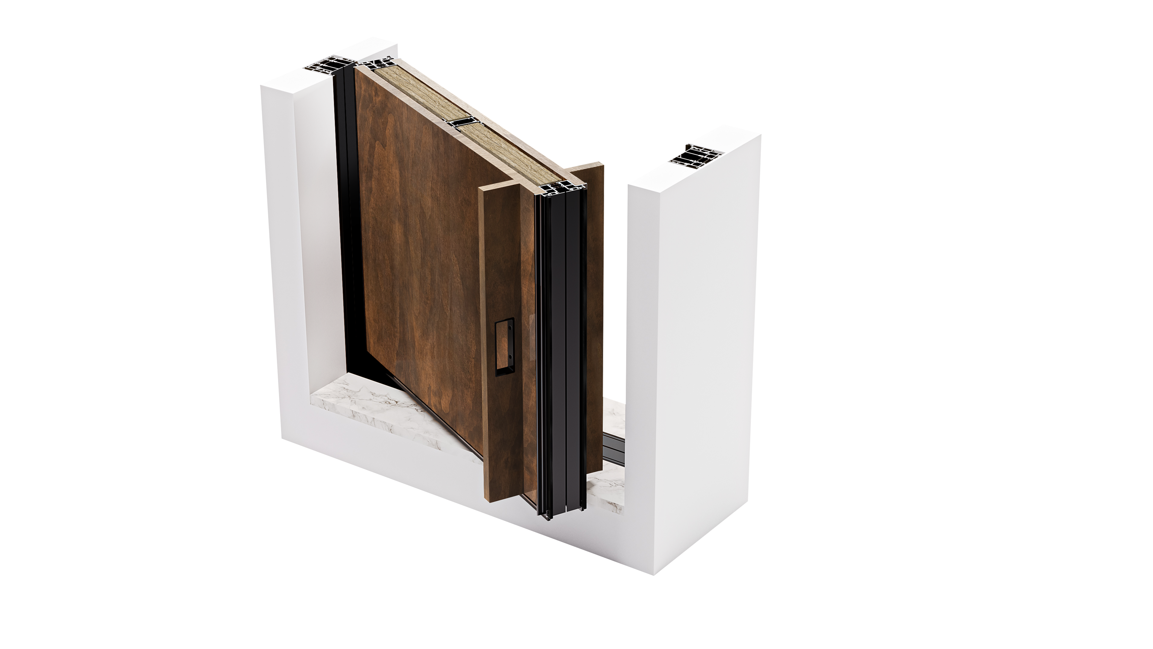 HYPIWOOD - Smooth panels - 2 Handles - Open - Color B